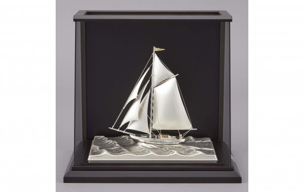 ヨット 置物 刻印 銀製 シルバー モンティホールカップ ヨット模型