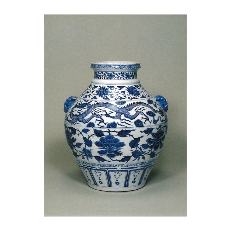 中国陶磁器 元染付 龍大壺 中国陶磁器 元染付 龍大壺 青花 龍紋 染付