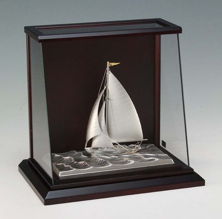 武比古 銀製 ヨット スループ 6号 スロープケース | 銀製品,銀製置物