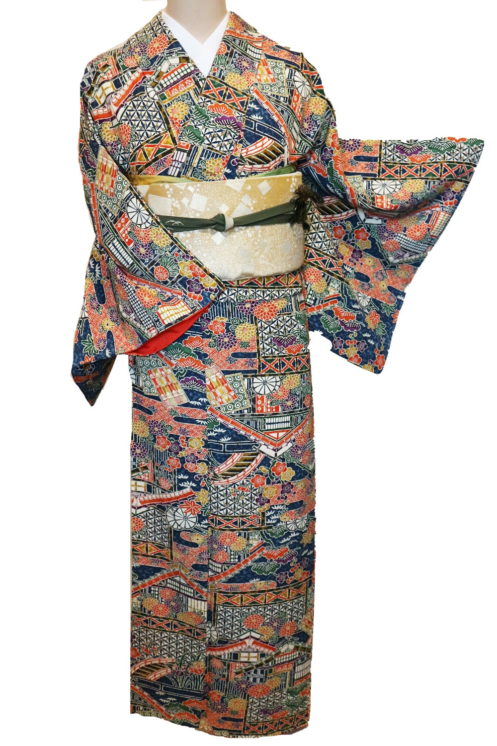 正絹小紋「風景に四季花総柄」 | 種類から探す,小紋 | きものサロン