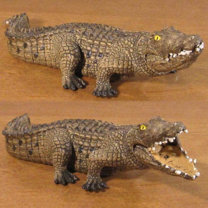 リアルな ワニの置物 クロコダイル 2点セット ドール フィギュア