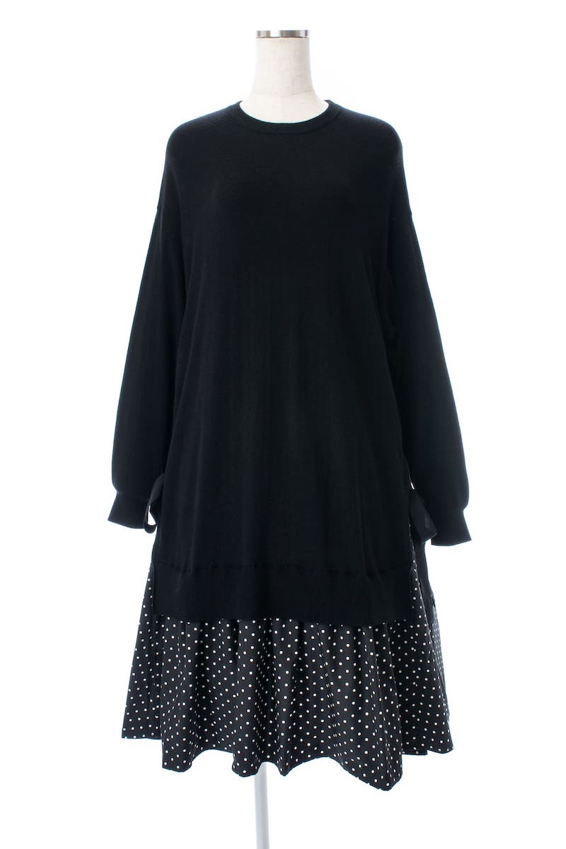 ニットドッキングドットワンピース | DRESS | OBLI