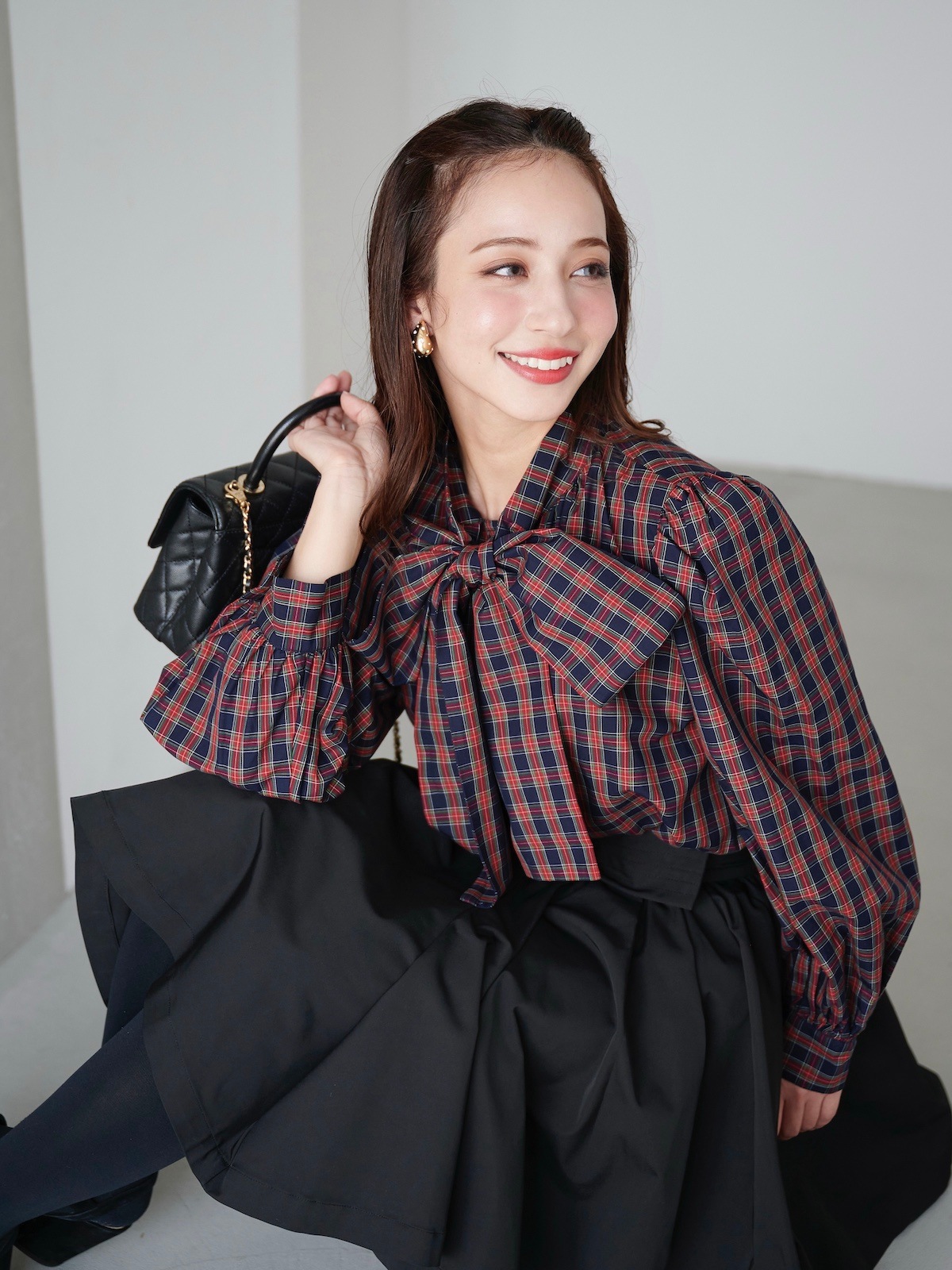 タータンチェックボウタイブラウス【残りわずか】 | ALL | OBLI