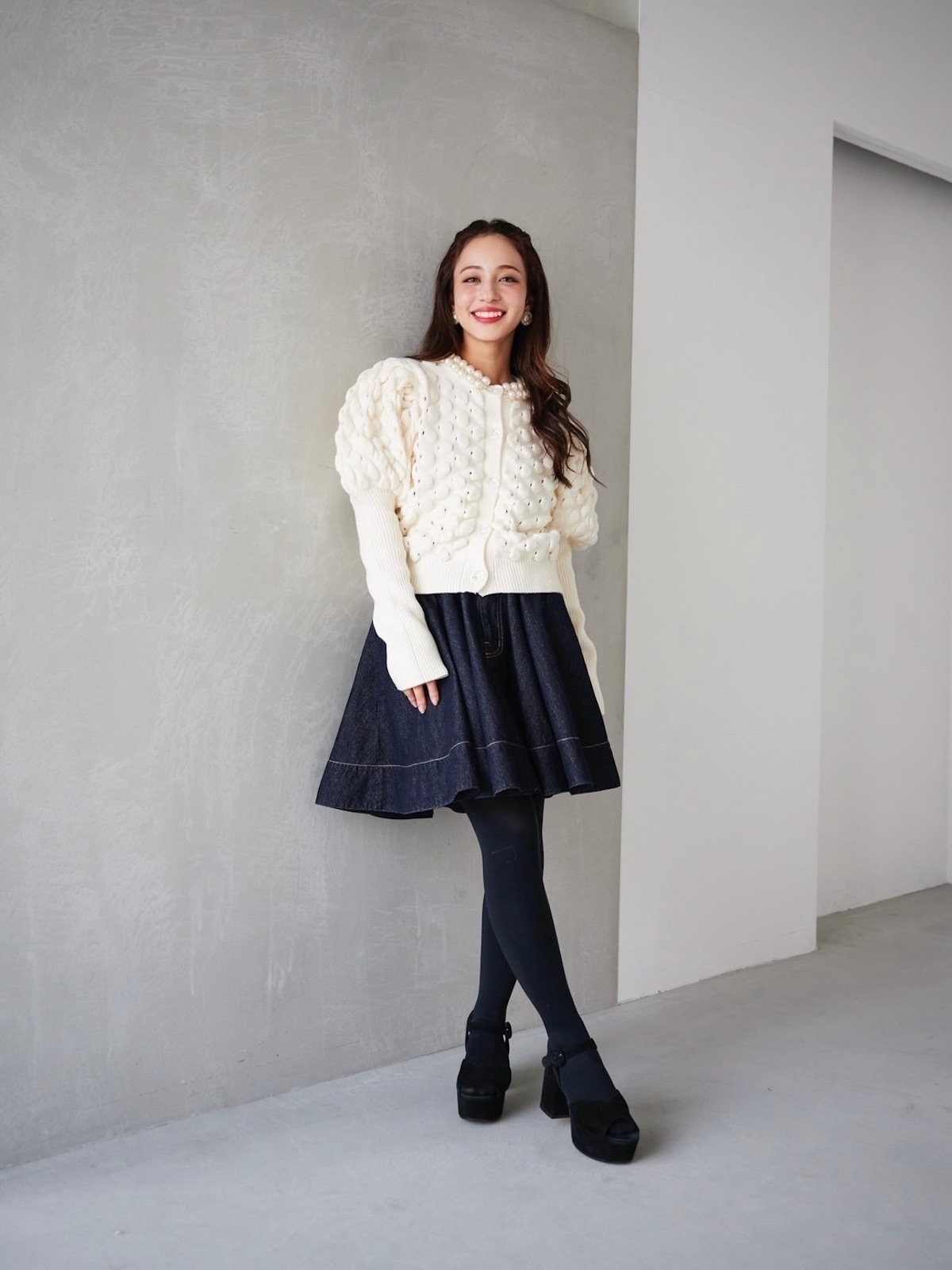 パールカーディガン/ホワイト | TOPS | OBLI