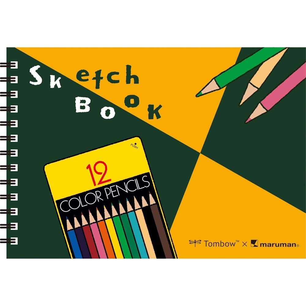 トンボ鉛筆 Tombow 色鉛筆12色NQ マルマン スケッチブック スペシャル