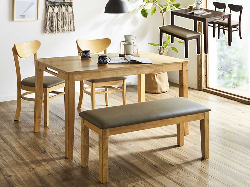 ダイニング4点セット ロンド （セット内容：テーブル／チェア 2脚