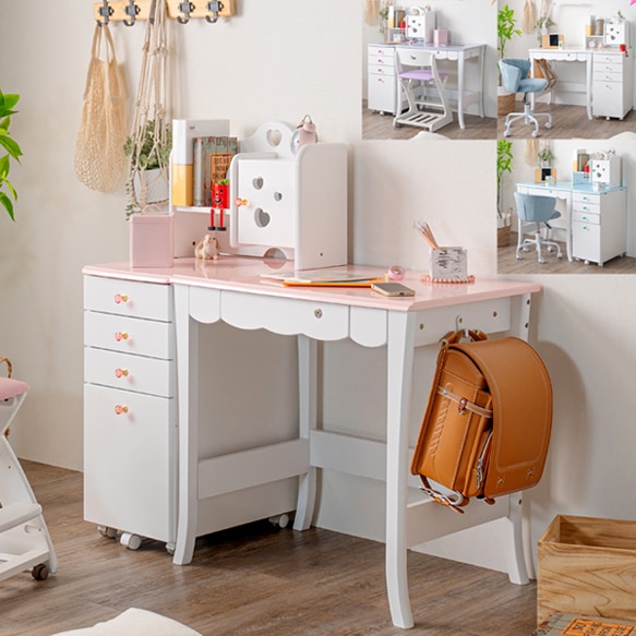 コンパクト学習デスクアイリス80 鏡面使用 プリンセスタイプ姫デスク