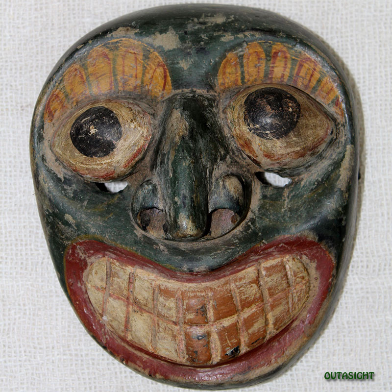 木彫りマスク(お面) ヴィンテージ スリランカ SLAM-16 | Mask/マスク
