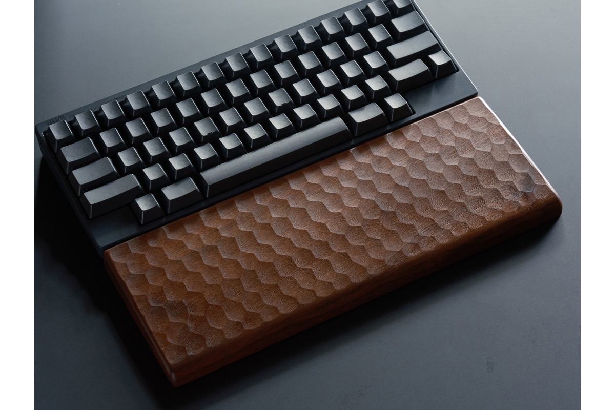 亀甲名栗木製パームレスト&キーボードルーフ （ウォールナット）｜HHKB