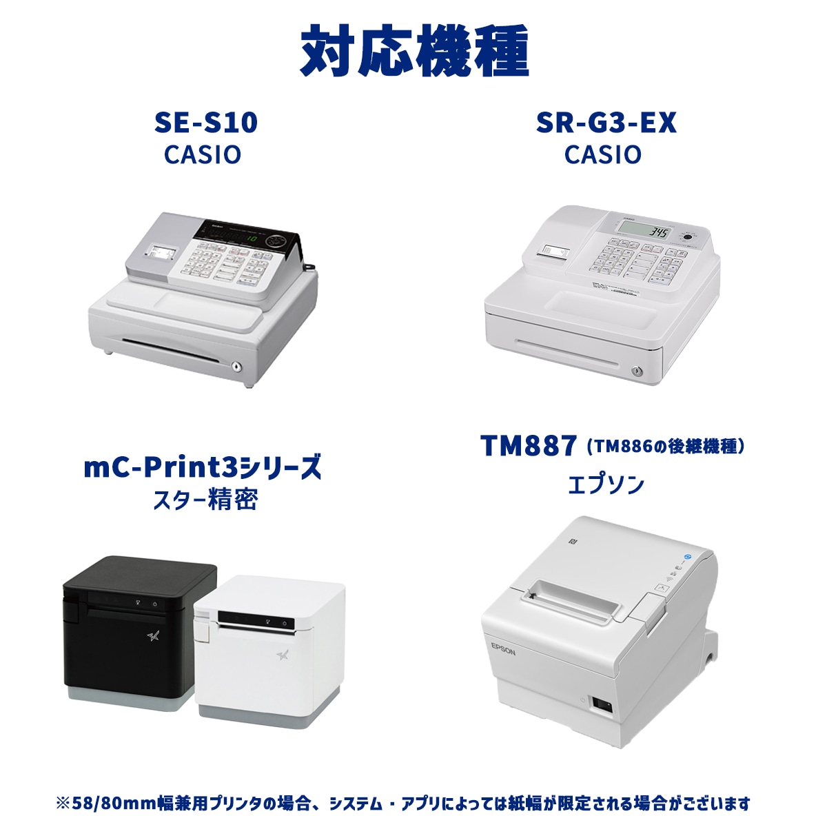 58×80×12 ノーマル 80巻 58mm幅サーマルロール紙（感熱レジロール