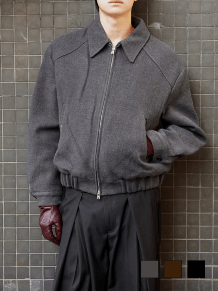 東京店WEB限定受注制【Chikashitsu +】cropped wool zip jacket