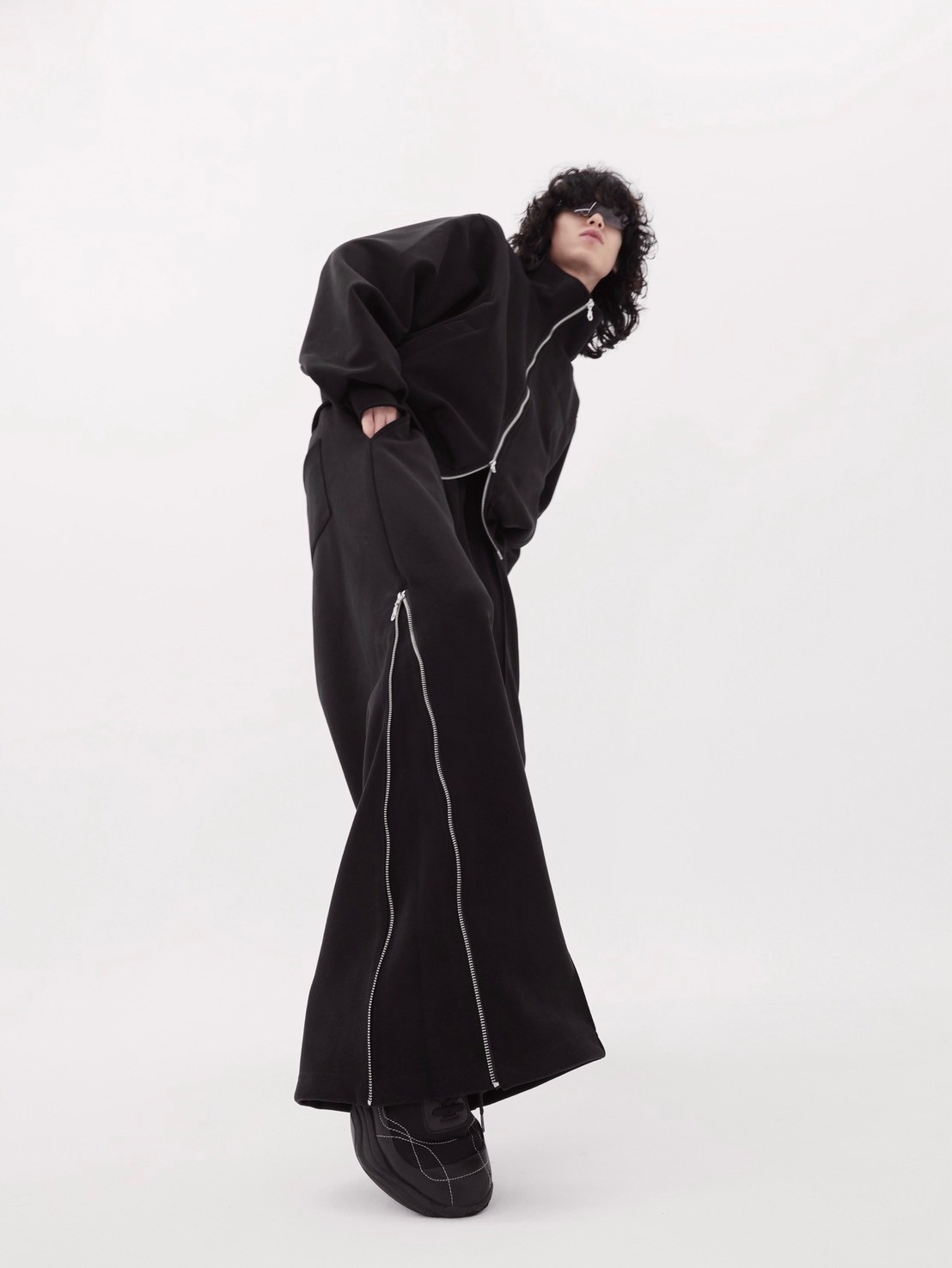 CS】Bonding high-neck zip jacket (black) | OUR BRAND,Chikashitsu +