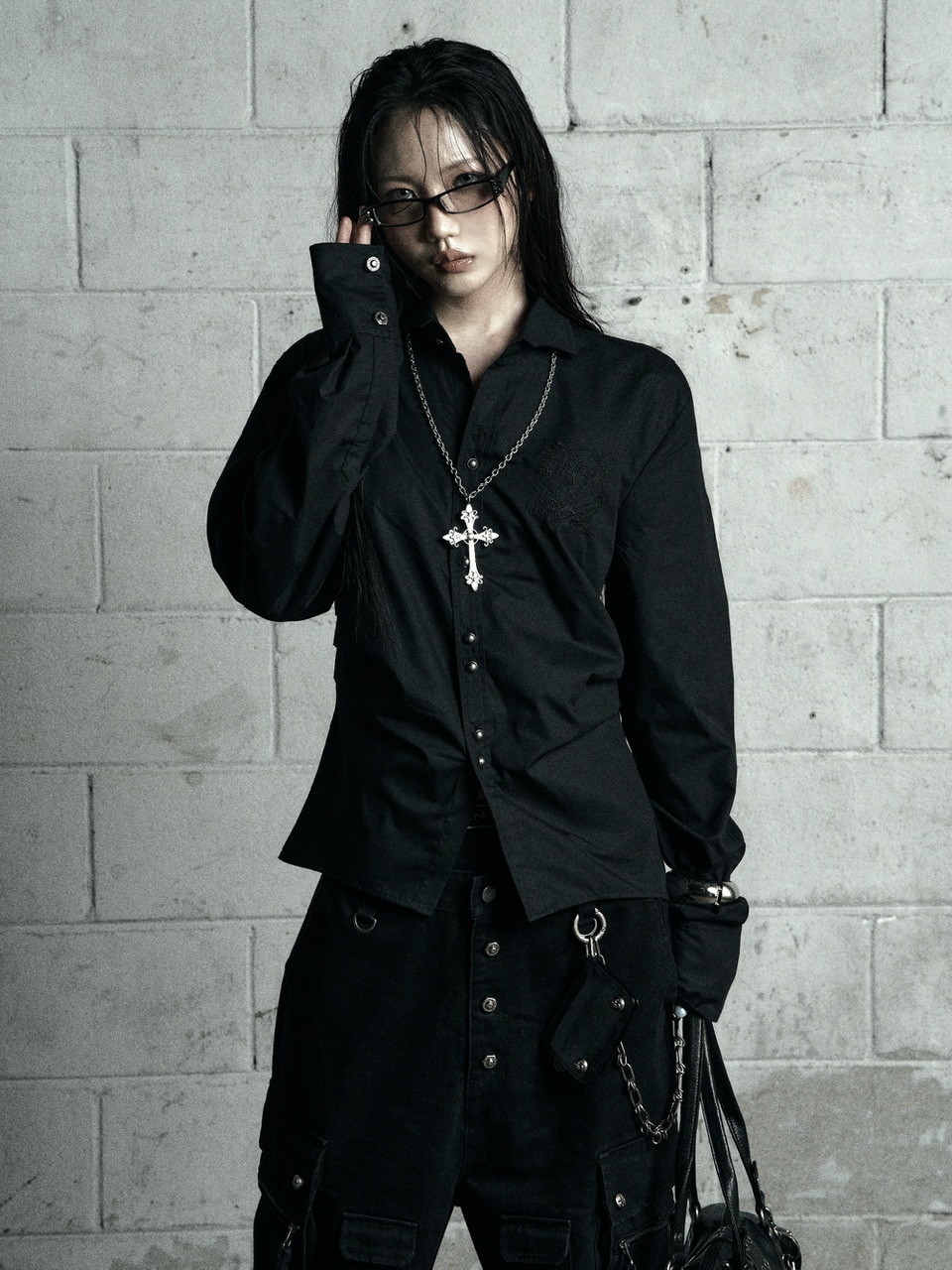 Rosen Kreuz】BACK CROSS CROPPED SHIRT | OUR BRAND,Rosen Kreuz