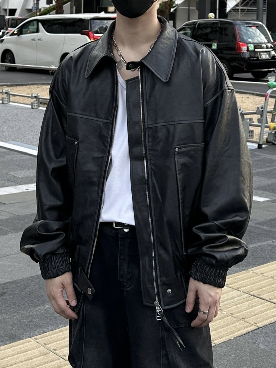 大阪店WEB限定受注制【Chikashitsu +】washing vegan leather jacket