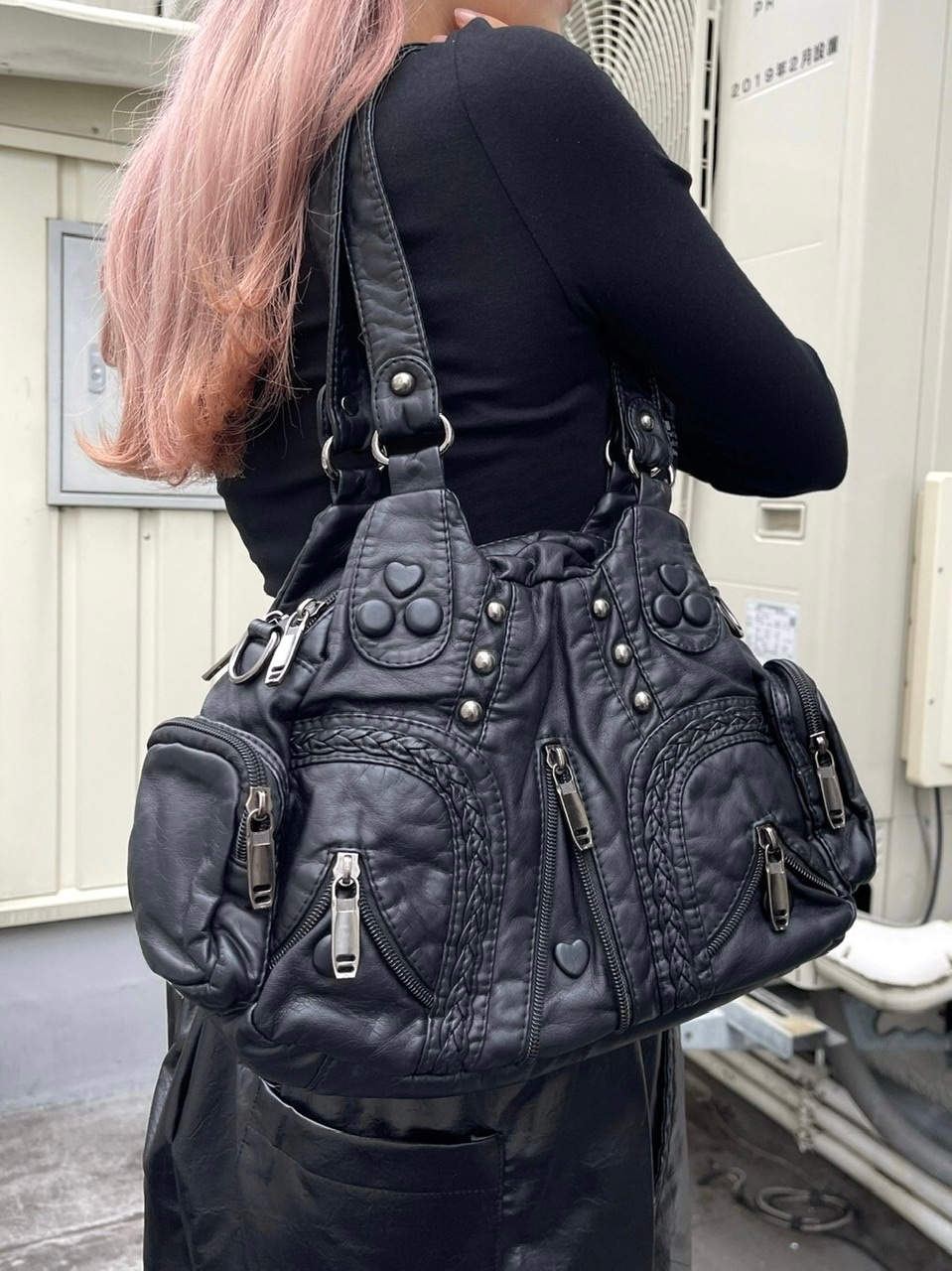 受注制【Never mind the XU】vintage leather bag / 【ネバーマインド