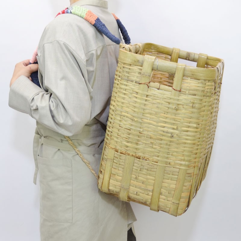 竹製 背負い籠 しょいかご 角大 背負いかご リュック 竹