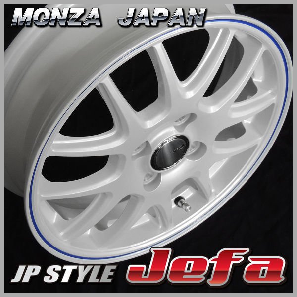 4本 送料無料 14インチ 4.5J +45 4穴 PCD100 JP-STYLE JEFA ホワイト