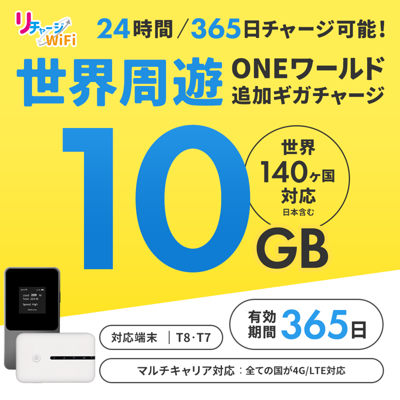 追加ギガチャージ | 【公式】リチャージモバイル WiFi SIM