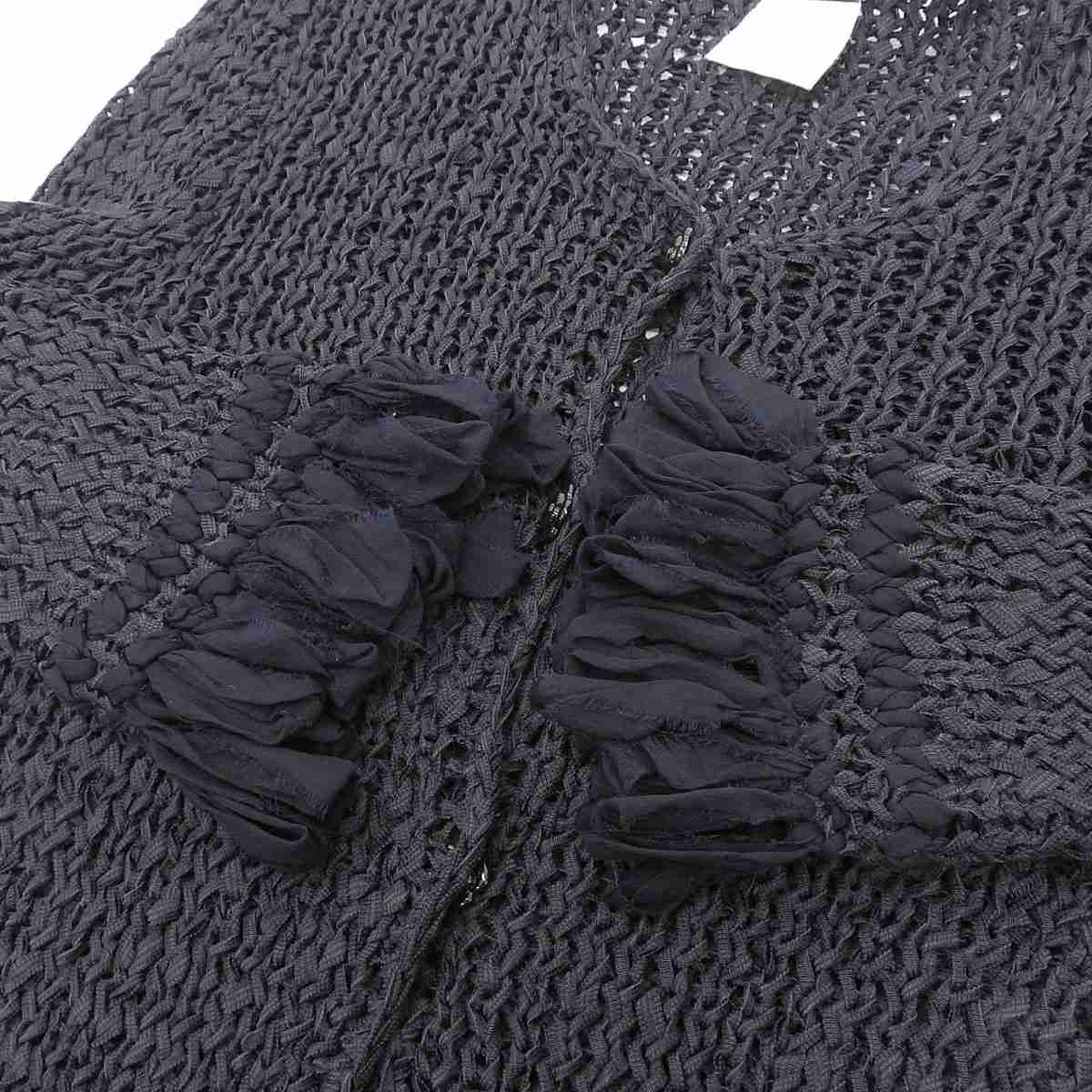 シャネル CHANEL ニット カーディガン ネイビー 38 レディース 02C