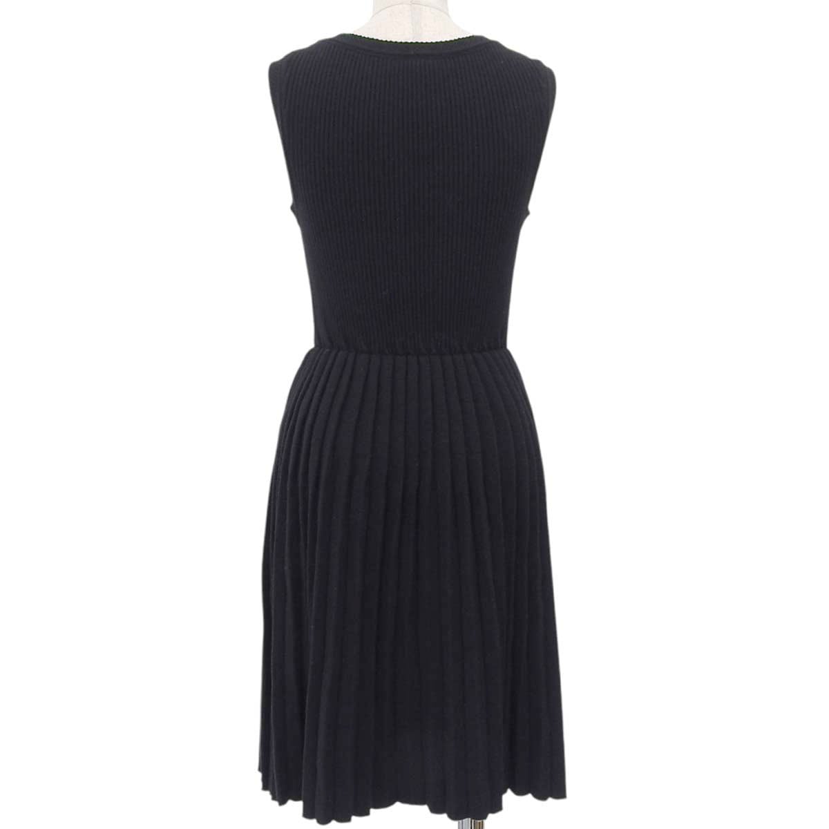 シャネル CHANEL ニット ココマーク ノースリーブ ワンピース プリーツ