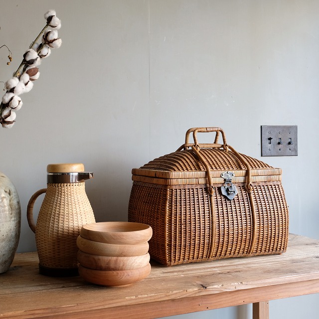 籐の大正バスケット 煎茶籠｜古雑貨,籠 バスケット｜古家具