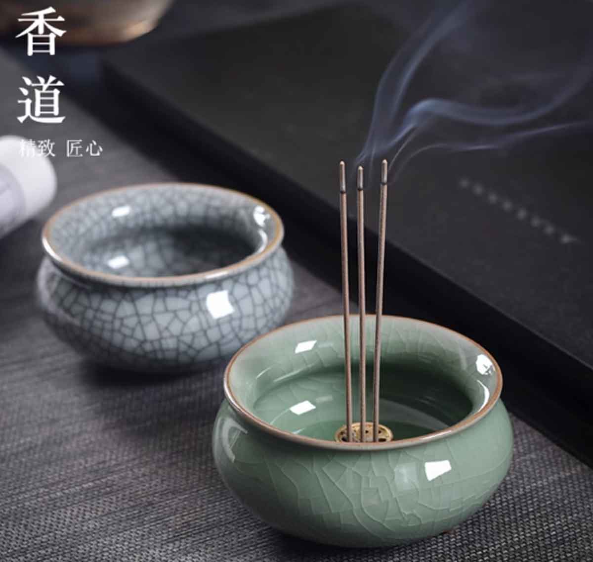 三本足香炉 陶磁器製｜風水開運・浄化・リラックス空間を演出する