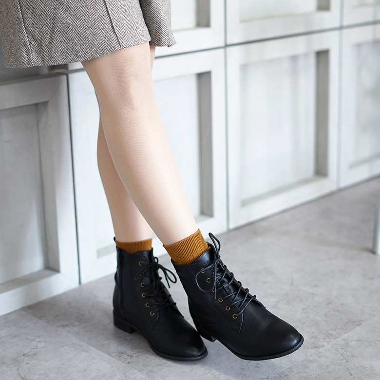 レースアップブーツ 定番 レースアップ ブーツ 2.5cmヒール
