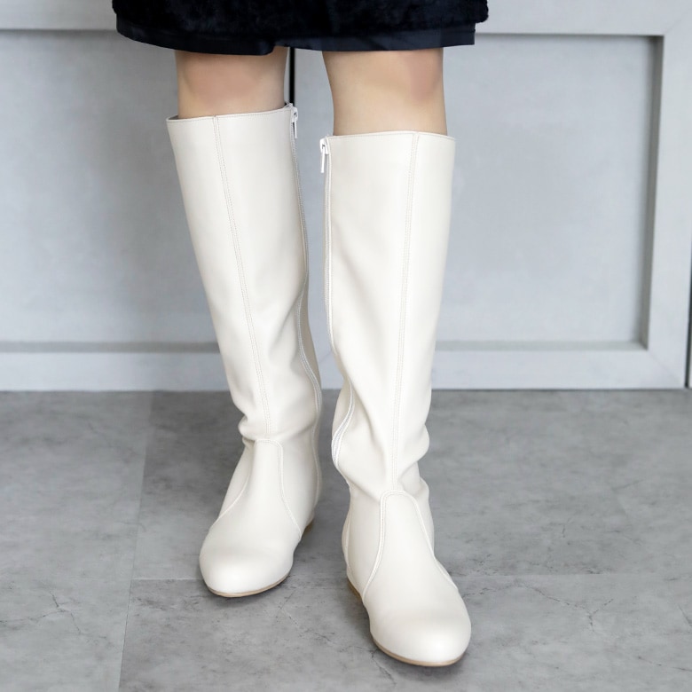 日本製 ストレッチロングブーツ 5.5cmヒール