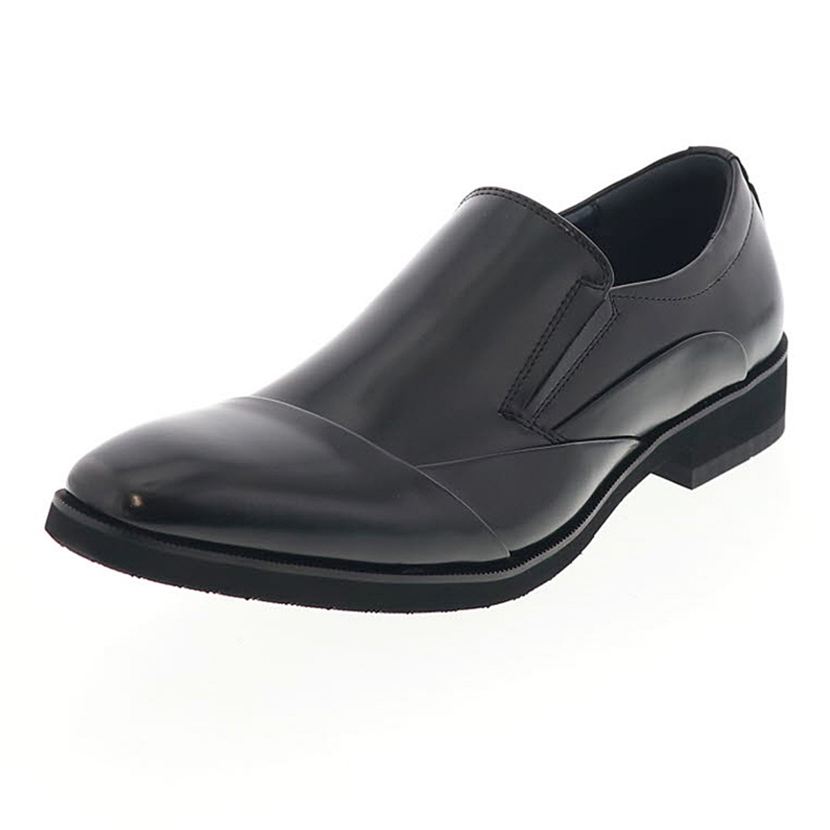 メンズ ビジネスシューズ スリッポン ストレートチップ 幅広4E 撥水 本