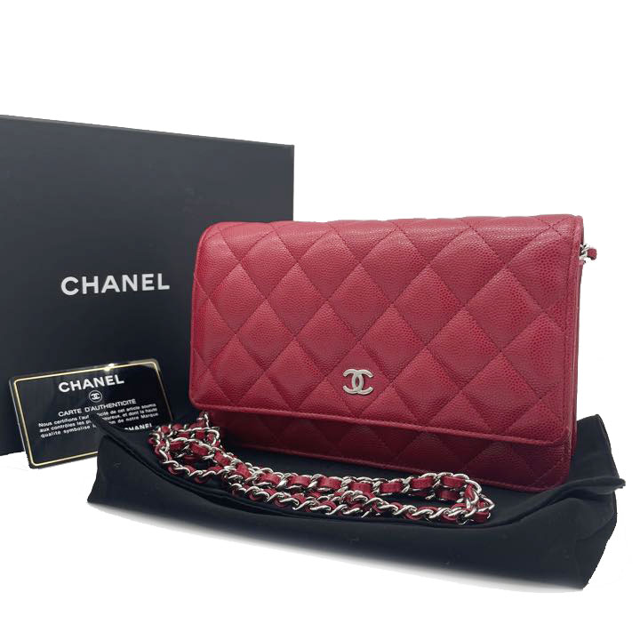 CHANEL シャネル マトラッセ チェーンウォレット 長財布 キャビア