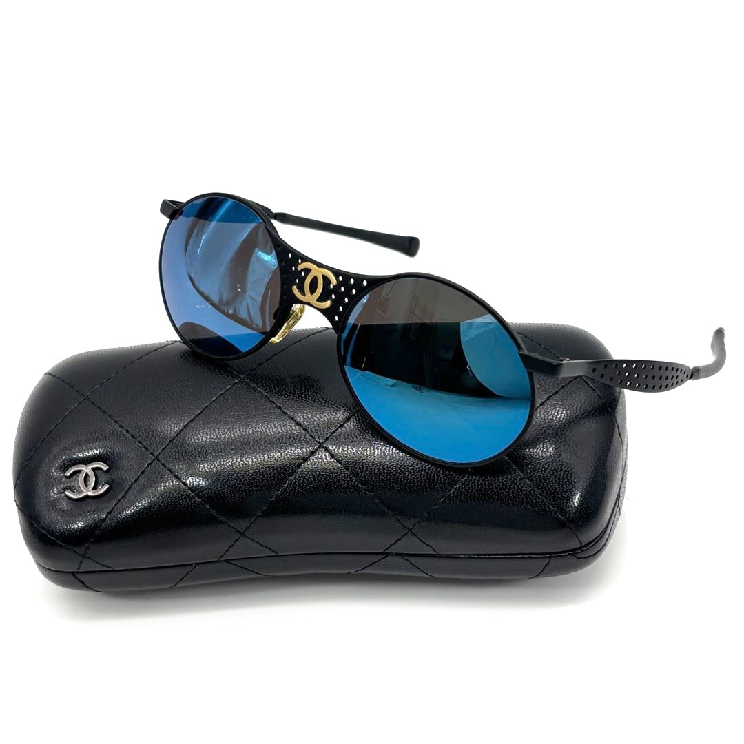 CHANEL シャネル サングラス ココマーク ミラーレンズ ブルー ブラック