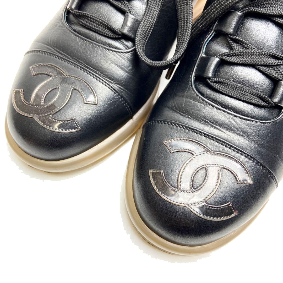 CHANEL シャネル スニーカー レザー ココマーク ブラック 36