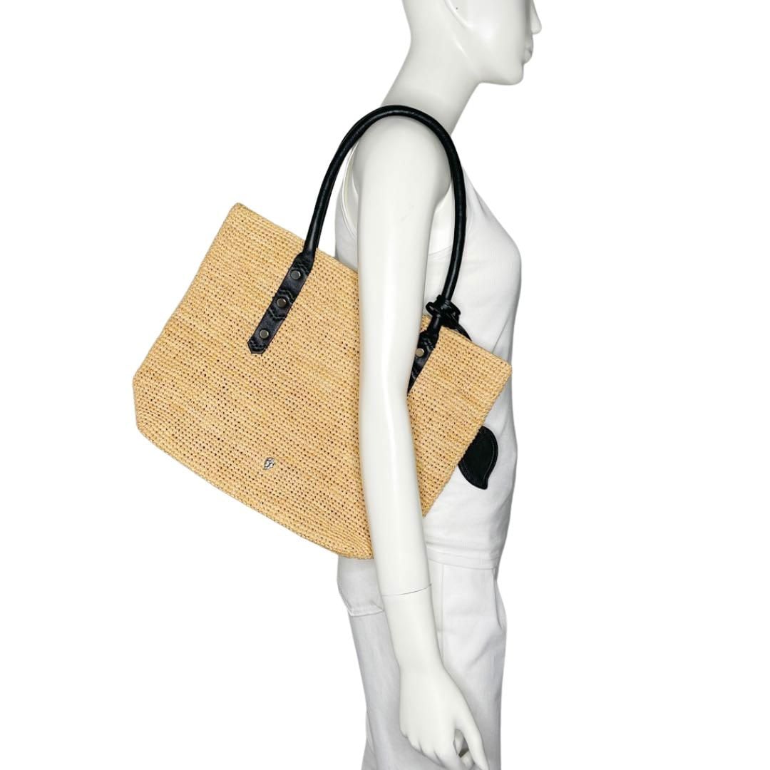 Helen Kaminski ヘレンカミンスキー ラフィア トートバッグ レザー