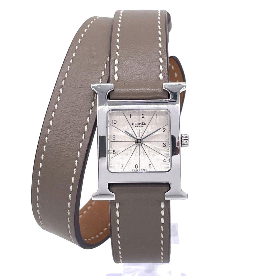HERMES エルメス Hウォッチ ドゥブルトゥール レディース腕時計 二重