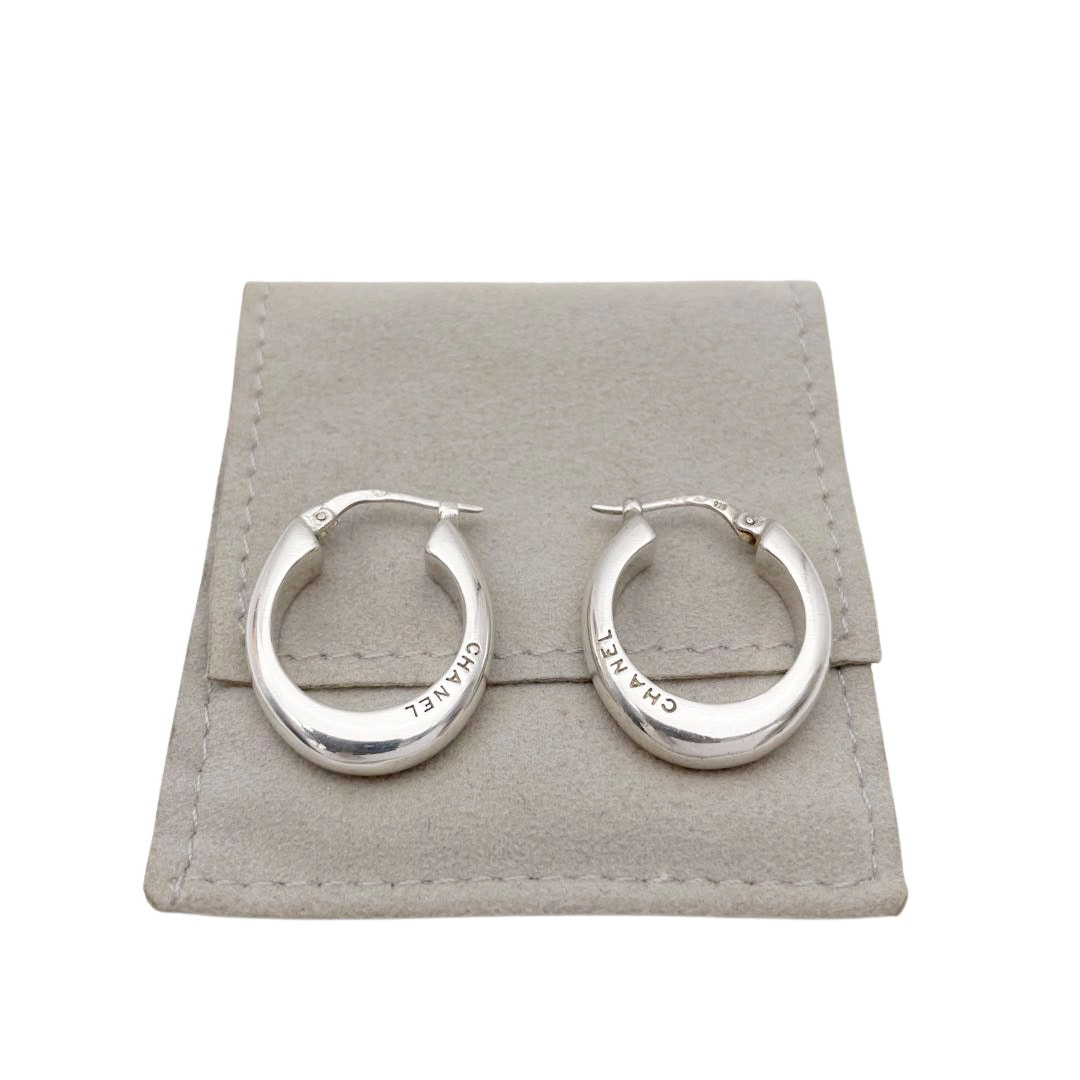 CHANEL シャネル フープピアス ロゴ 925 シルバー ヴィンテージ