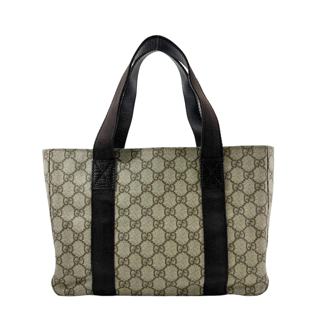 GUCCI グッチ ミニトートバッグ GGスプリーム PVC レザー ベージュ