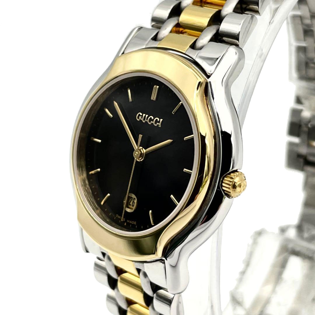 GUCCI グッチ レディース腕時計 クオーツ デイト シルバー ゴールド