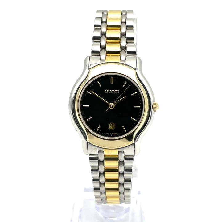 GUCCI グッチ レディース腕時計 クオーツ デイト シルバー ゴールド