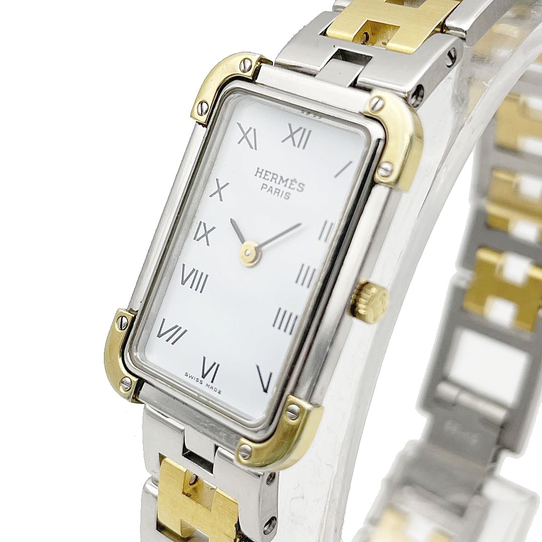 HERMES エルメス レディース腕時計 クロアジュール QZ SS コンビ