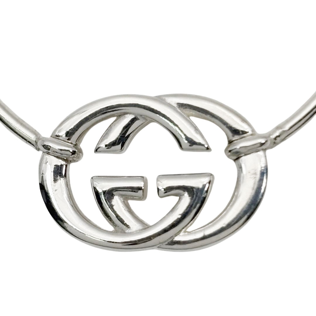 GUCCI グッチ フープピアス インターロッキングG Ag925 シルバー 11.3g