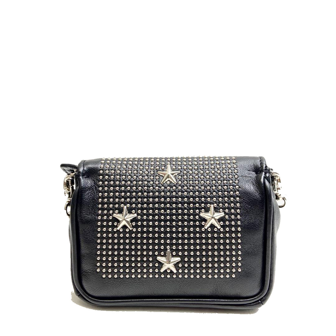 JIMMY CHOO ジミーチュウ スタッズ チェーンポシェット ポーチ レザー