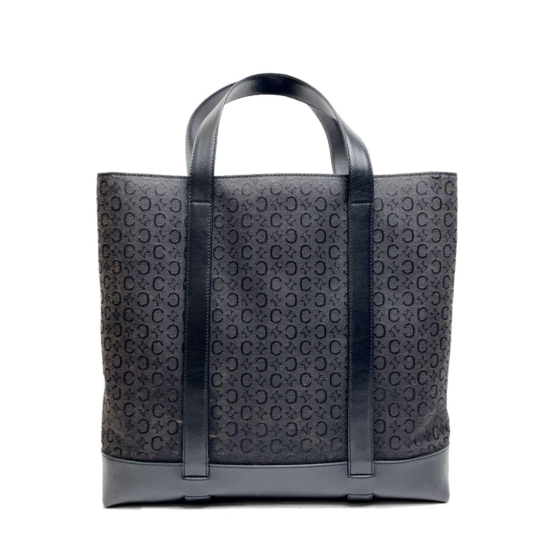 CELINE セリーヌ トートバッグ Cマカダム柄 キャンバス レザー