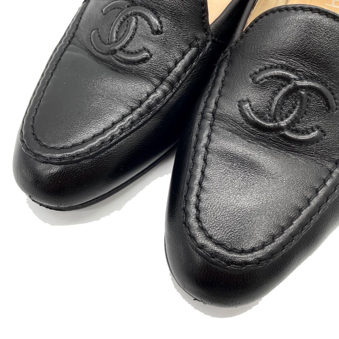 CHANEL シャネル ローファー ココマーク レザー ブラック 36（約23cm
