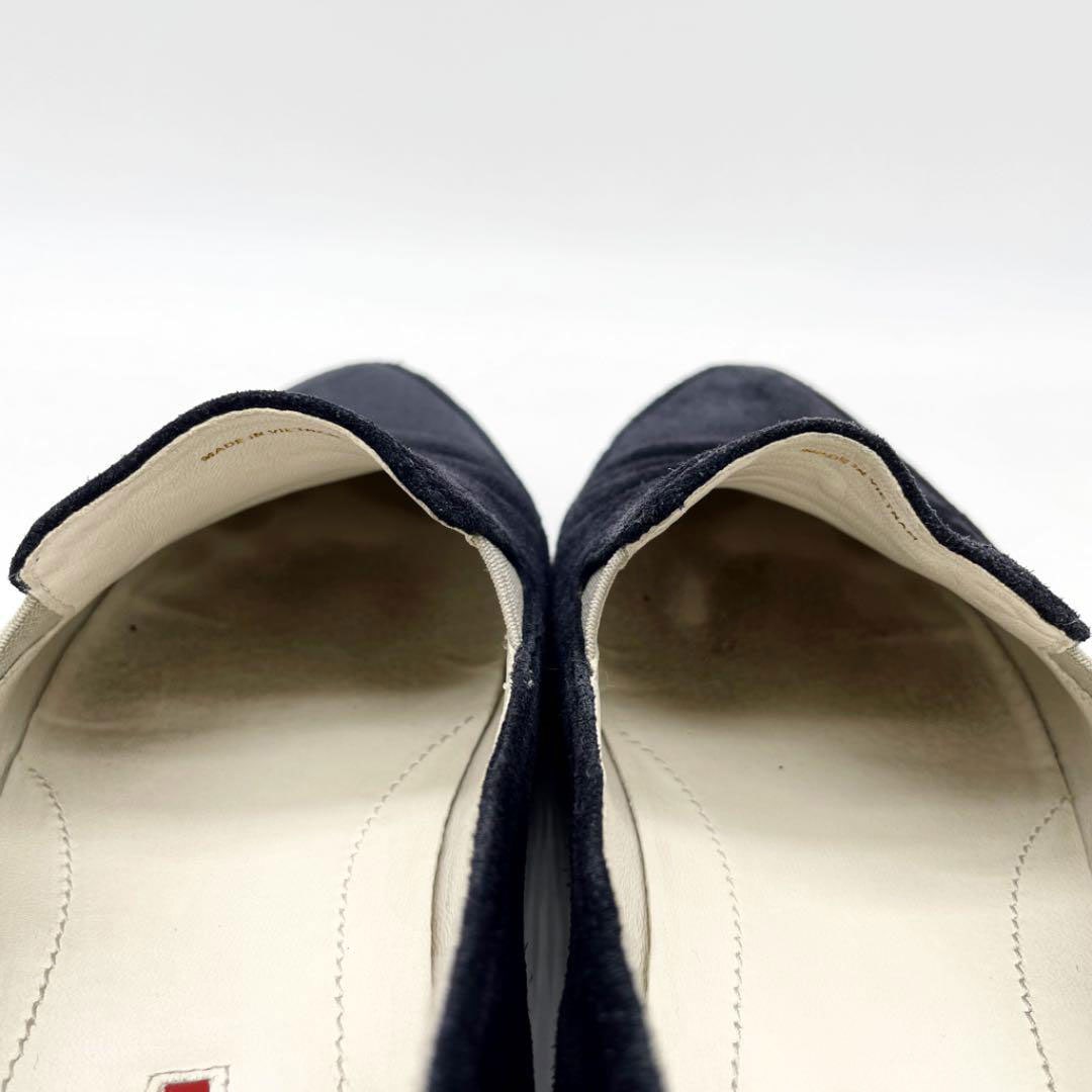 PRADA プラダ スリッポン デッキシューズ スエード ネイビー 36（約