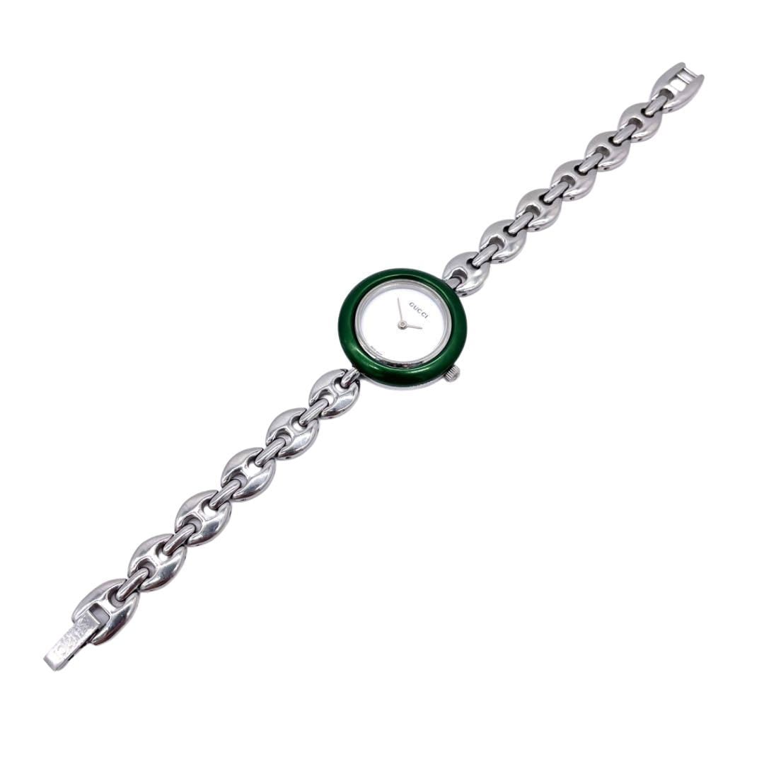 GUCCI ロゴチャーム付き金属チェーンベルト GUCCI グッチ レディース