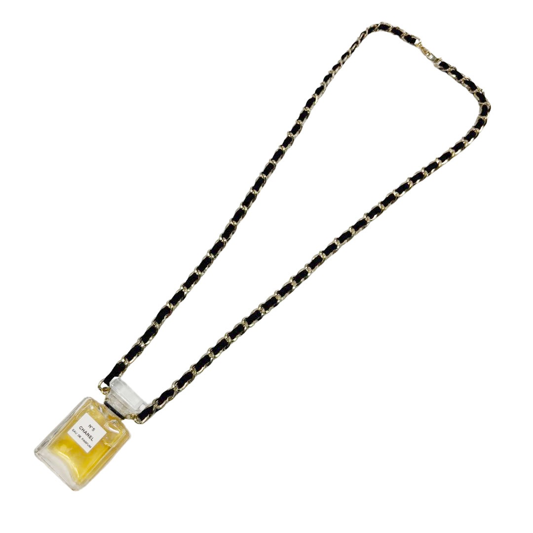 CHANEL シャネル チェーン ネックレス 香水ペンダント No.5 ゴールド