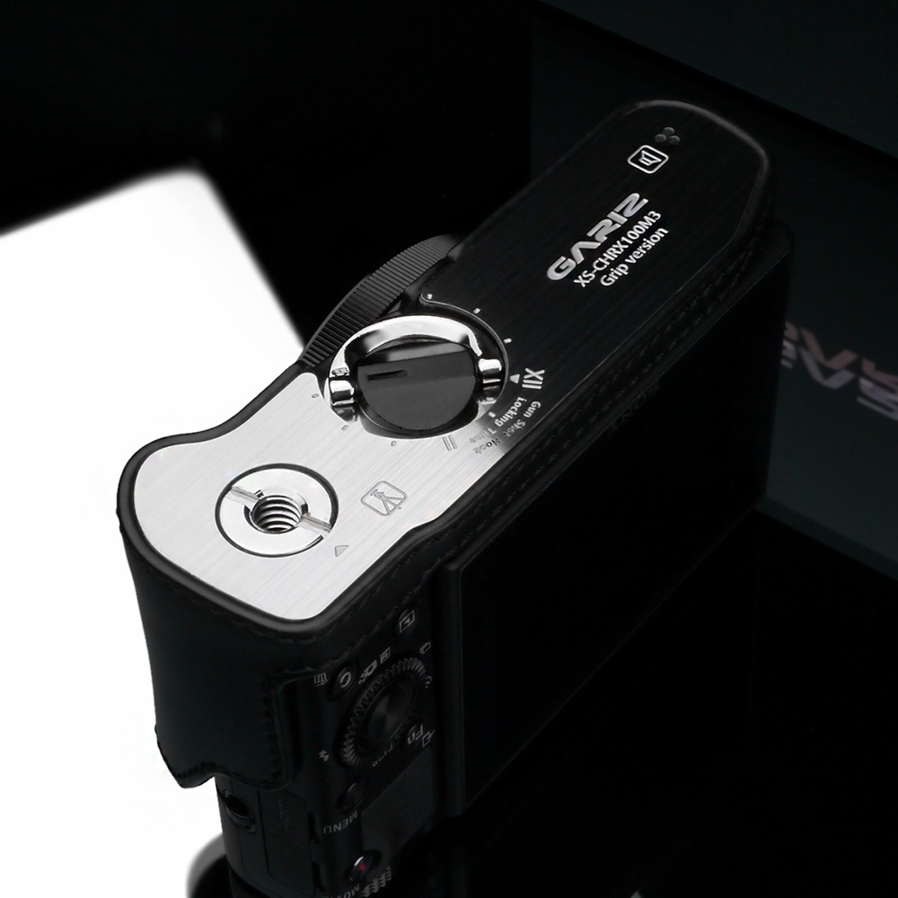 GARIZ SONY DSC-RX100 M5/M4/M3用 本革カメラケース XS-RX100BK ブラック