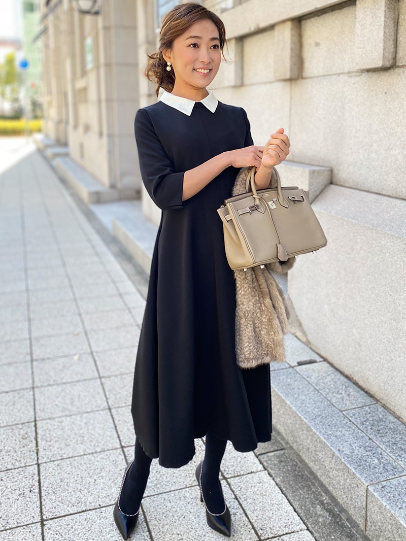 小柄XS/Sサイズ 特別な日も可愛い クレリックフレアワンピース｜小柄