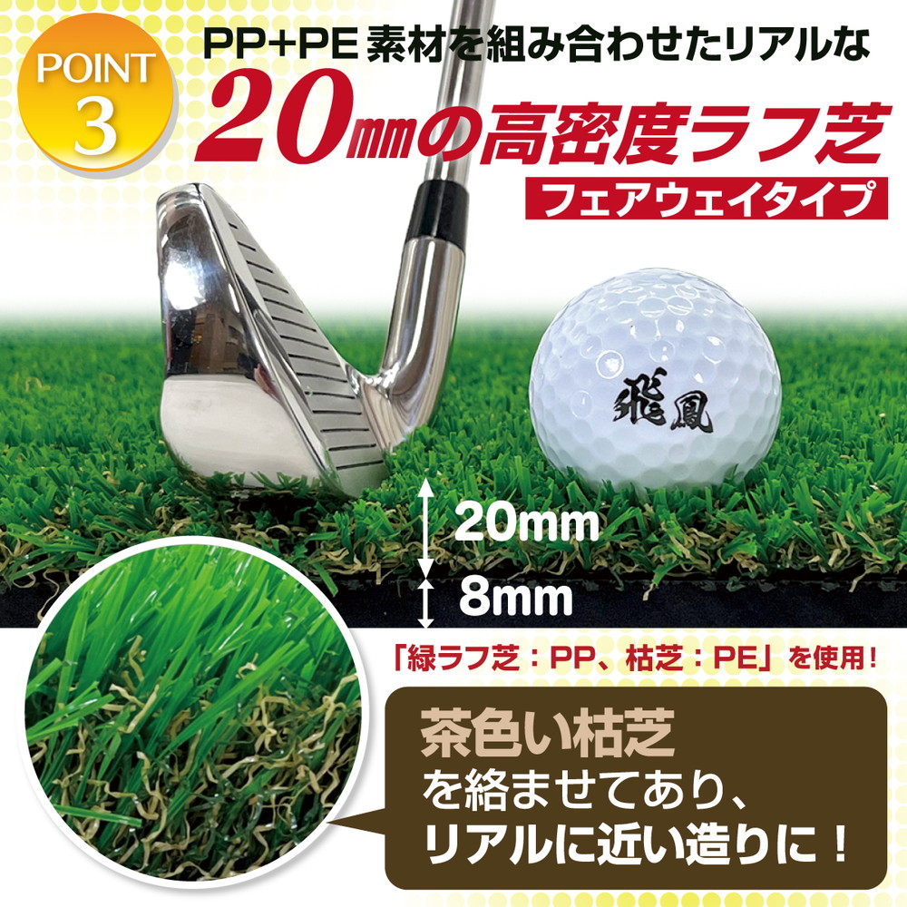 傾斜 ゴルフマット 120×120cm PGAプロと共同開発 特許取得 ゴルフ 練習