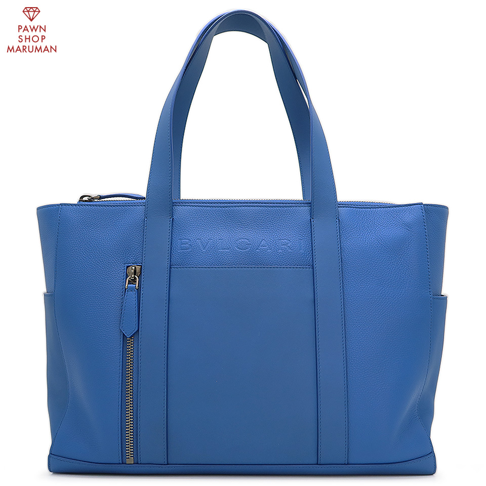 ブルガリ マン ラージ ホリゾンタル トートバッグ 291921 カーフレザー